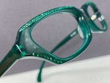 Montana Eyeglasses Frames woman Green Rectangular Strass M630 Early 90er Vintage