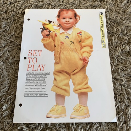 VINTAGE CREATIVE NEEDLES PATTERN - SET TO PLAY - TODDLERS PLAYSUIT IN 4ply - Picture 1 of 5