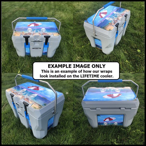 Vinyl Cooler Wrap fits Lifetime 28, 55, 77 | Decal Skin L+I - Old Glory - Picture 6 of 8