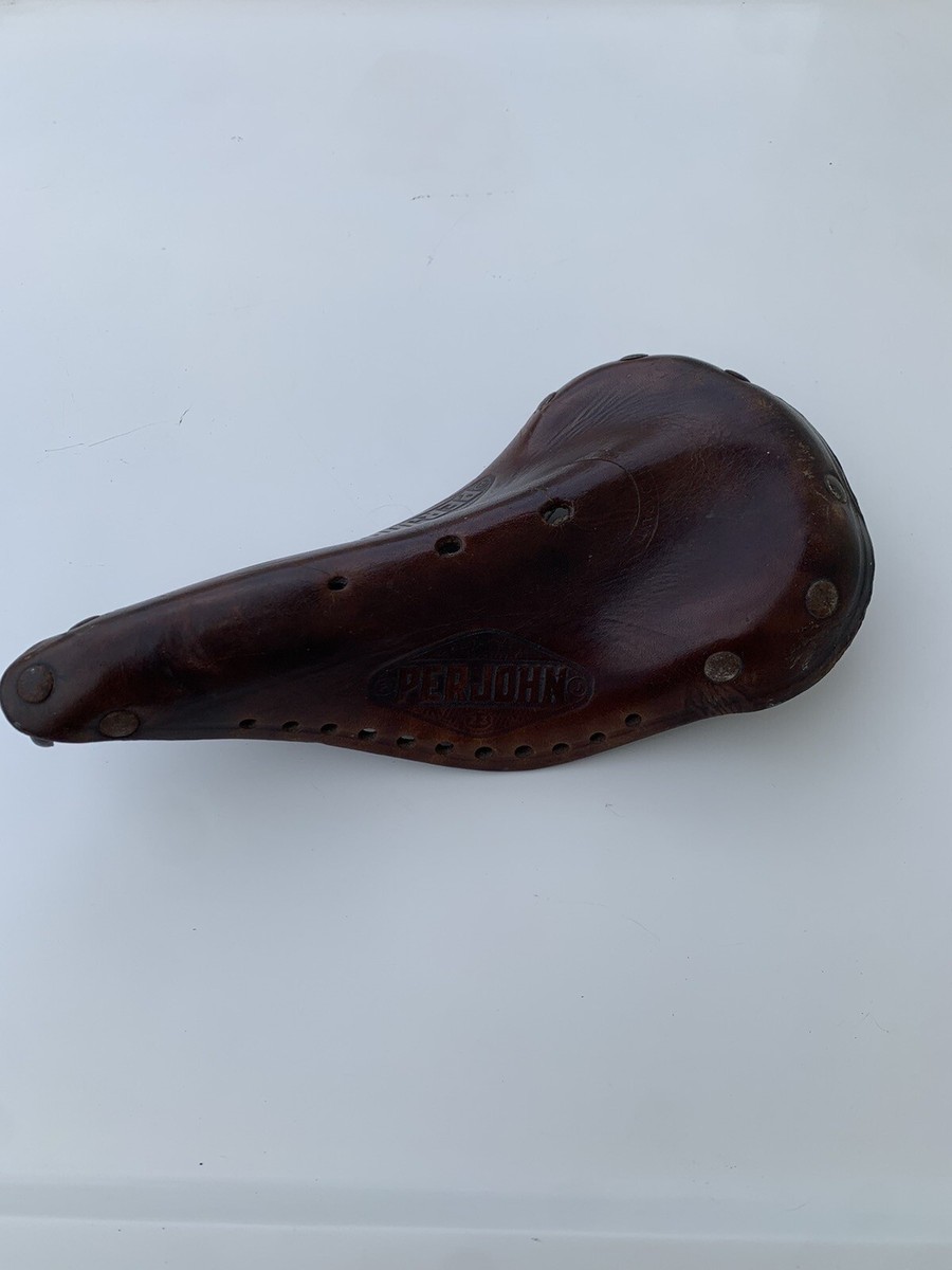 Selle De Vélo Course En Cuir Perjohn - Ancienne - Occasion Bon état - Marron