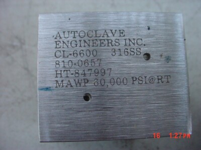Autoclave Engineers CL6600 High Pressure Elbow Fitting  810-0657 no fittings
