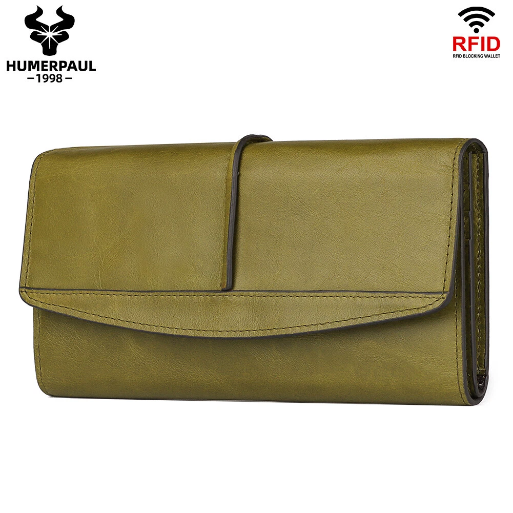 Portafoglio Lungo Donna In Pelle PU Con Protezione RFID: Grande Capacità, 16 Slot, Cinturino Da Polso, Elegante
