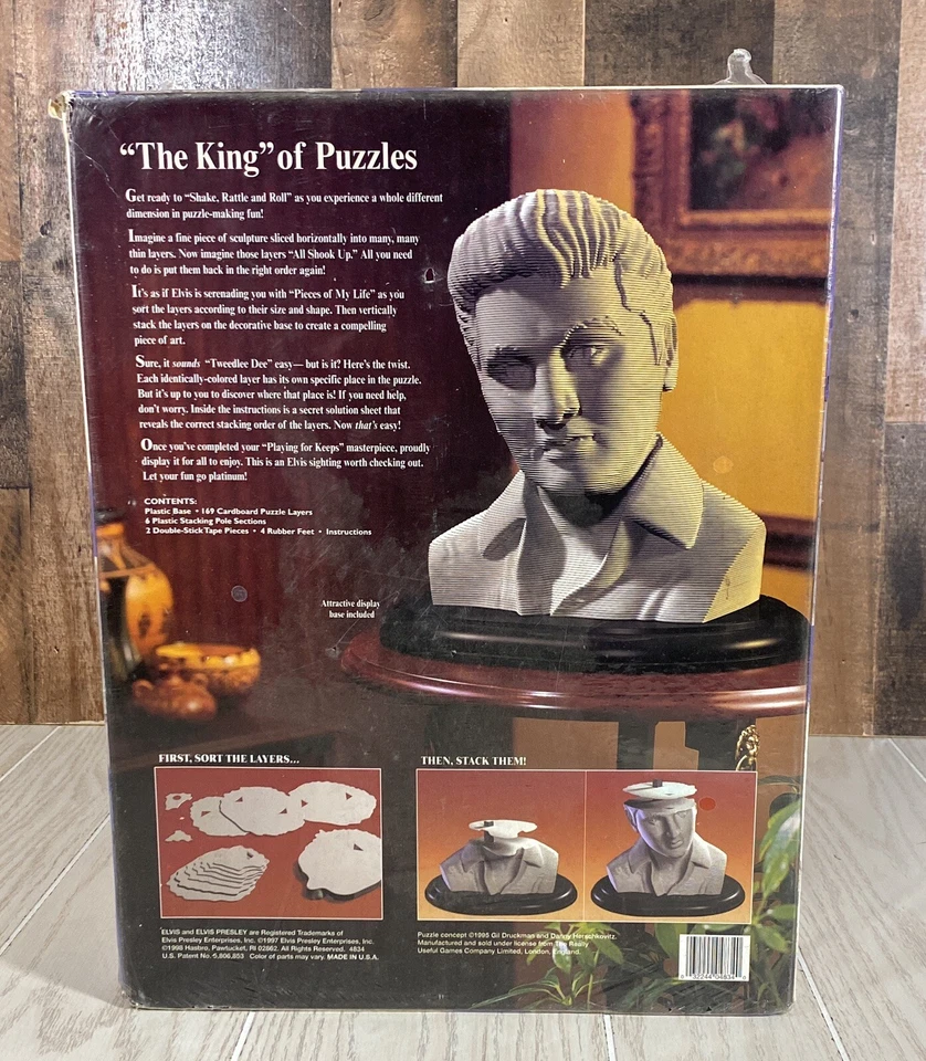 Rompecabezas de capa de escultura 3D Elvis Presley 1998 de colección - nuevo sellado (la caja tiene zorro) Foto 2 de 4