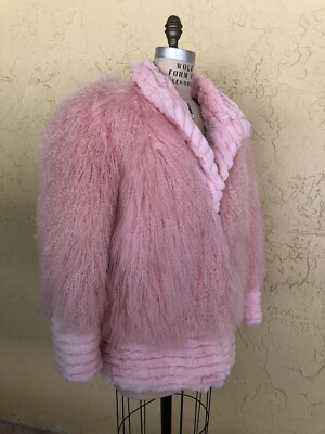 Vintage Mongolian Fur Coat Jacket Tibetan Lamb Shaggy Fur Avant