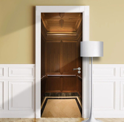 Elevator Door Mural Self-adhesive, Laminated Sticker, Cover, Decal. Single Piece