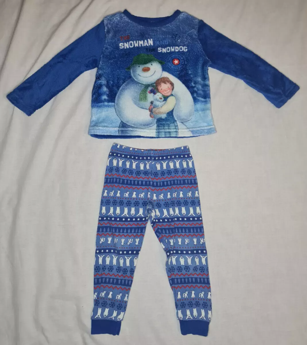 Snowman and snowdog pyjamas sales
