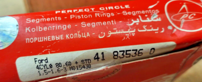 その他 M Ford Escort MK 5 & 6 1.8i 16V Complete Piston Ring Set 80.6mm 1.5