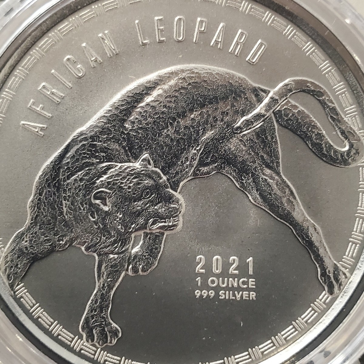 2021 Ghana African Big Cat Leopard 1 oz .999 Fine Silver Coin ONLY