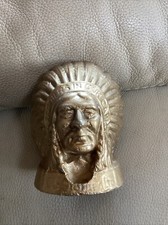 Bonnet Mascot Vintage Guy Motors Ltd Feathers In Our Cap Native American Desk