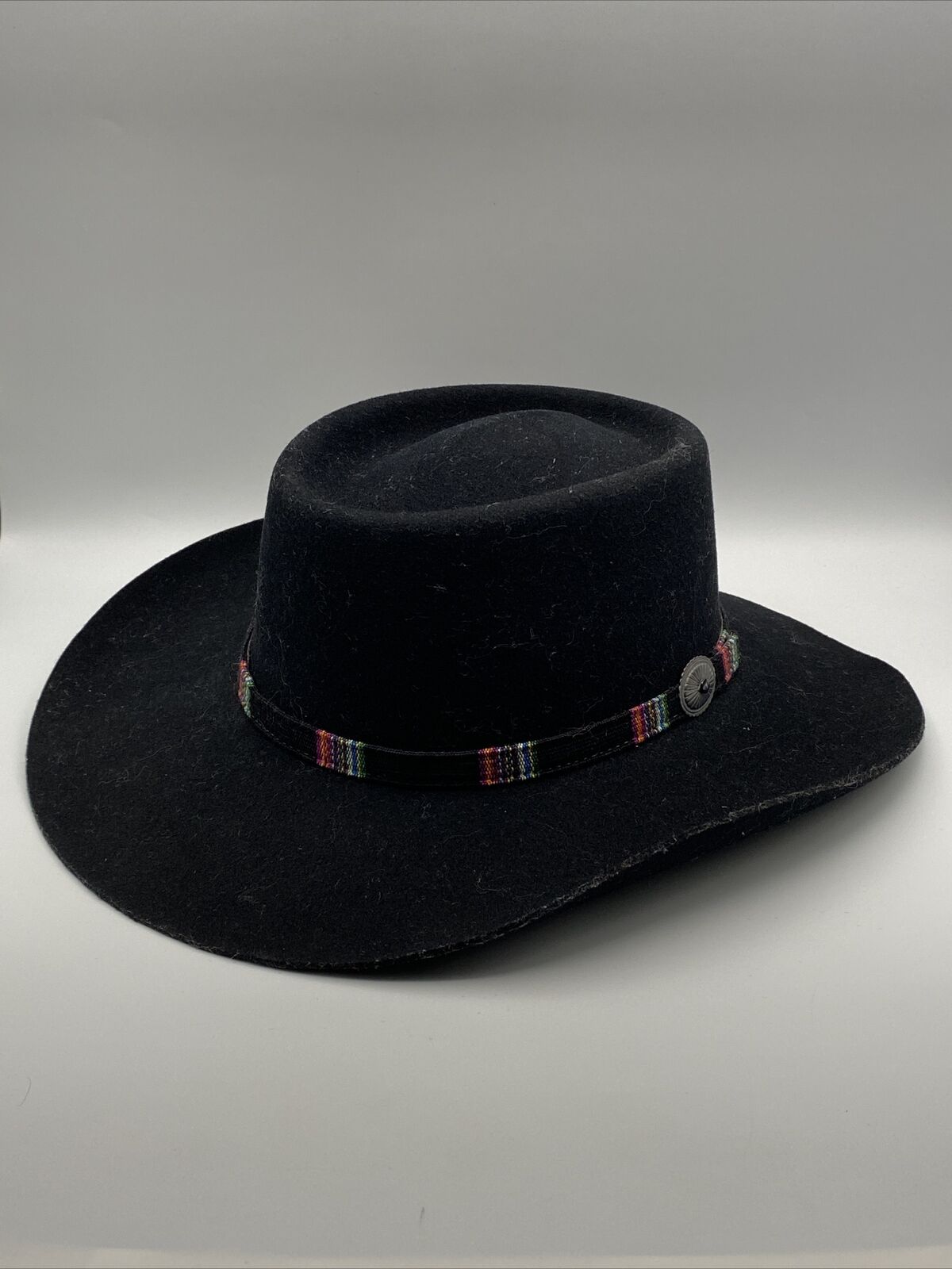 Vintage Stetson Pony Express Cowboy Hat Size 7 1/8 Black Pure Wool ...