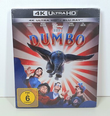 4K Ultra HD UHD + Blu-ray - Disney - Dumbo - Tim Burton - NEU mit Schuber