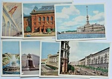 Postcards Traveling Around MOSCOW Russia 1956 USSR Vintage Color Set of 7