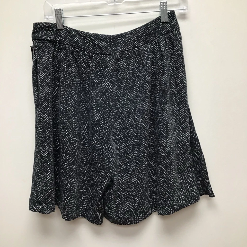 Corey Lynn Calter Womens Town Square Culottes Shorts Black White Herringbone 4 - Image 2 of 4