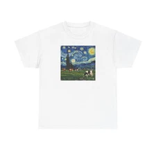 Vincent Van Gogh Starry Night Cows T-Shirt, Tee, Shirt, Art Lover Gift, Artwork