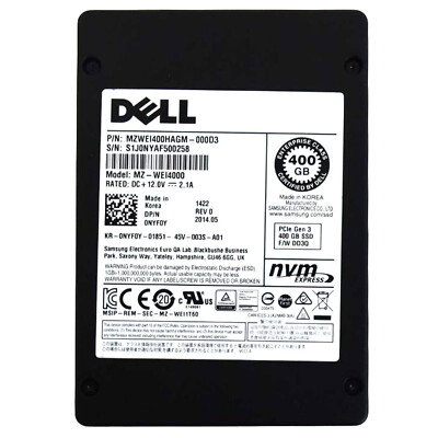 Dell MZ-WEI4000 400GB eMLC PCIe 3.0 x4 NVMe U.2 2.5