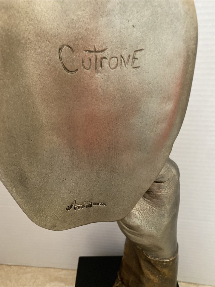 Vtg Original Cutrone Smoking Cigar man, John Cutrone, Sculpture