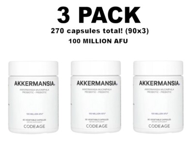 Codeage, Akkermansia Muciniphila, 3 PACK, 90 Veg Capsules (270 total!)