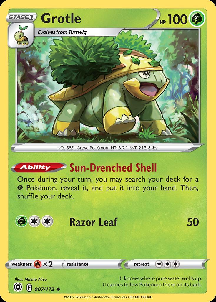 Pokemon Grotle (7/202) Brilliant Stars LP REVERSE HOLO