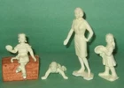 Mint Old 1950's Marx MOTHER + 3 CHILDREN for DOLL HOUSE Playset