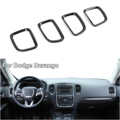 Carbon Fiber Look Air Vent Covers For Dodge Durango 2011-2020 - Dashboard AC Vent Trim Kit