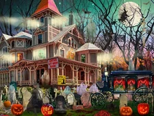 Vermont Christmas Company Haunted Mansion 550 Piece Jigsaw Puzzle By David MacLe