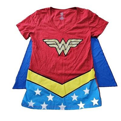 Wonder Woman Halloween Costume Shirt Detachable Blue Cape