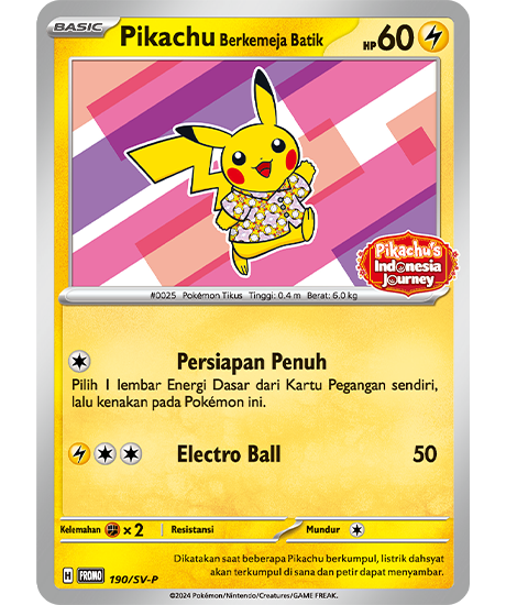PIKACHU BATIK 30 枚セット Pokemon Card TCG Pikachu Batik Set Indonesia - Pikachu Berkemeja