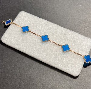 Authentic Aqua And Rose Gold Plated Stunning Lucky Bracelet 7.5"