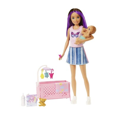 Barbie Skipper Babysitters inc Teenage Skipper Nursery Playset Baby Closes  Eyes