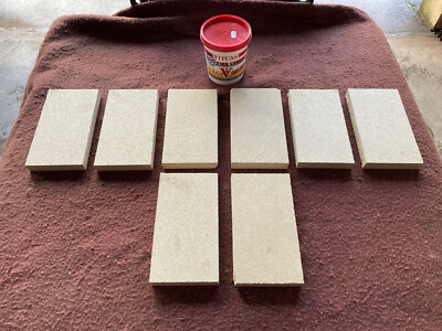 Jotul 4. Ersatz Innenbrandplatten, oder Schamottstein Set 8 Blöcke & Zement.