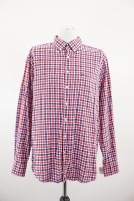 BRAX Freizeithemd Hemd XL rot blau kariert Langarm Button-Down Comfort Fit B890