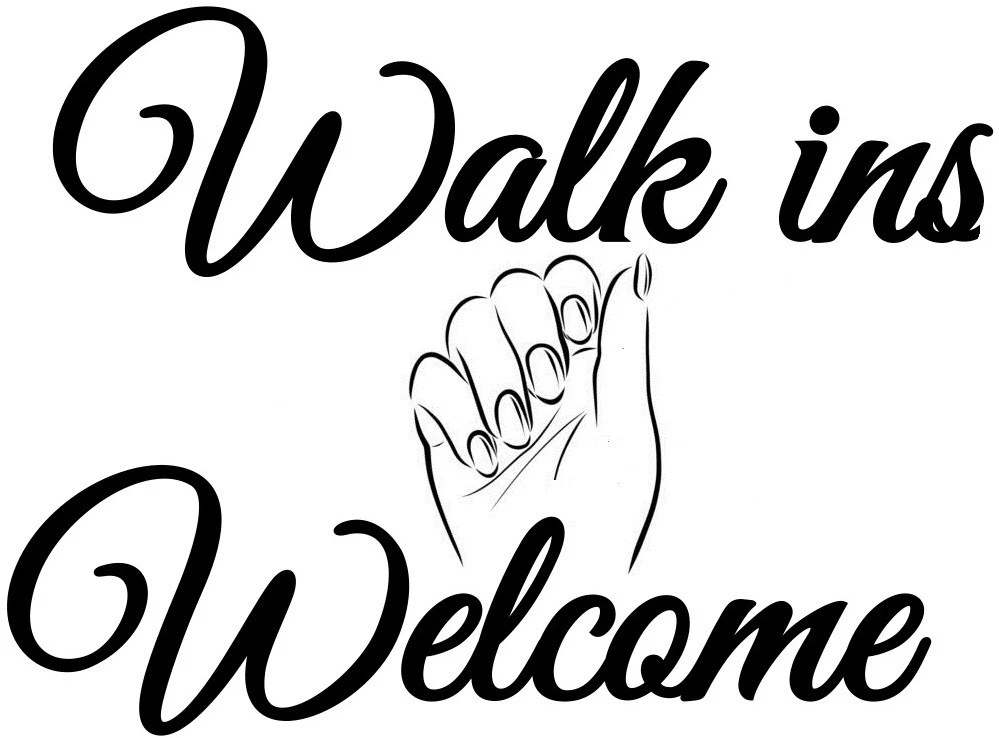 nail salon bar nails beauty walk ins welcome shop window sign wall art sticker