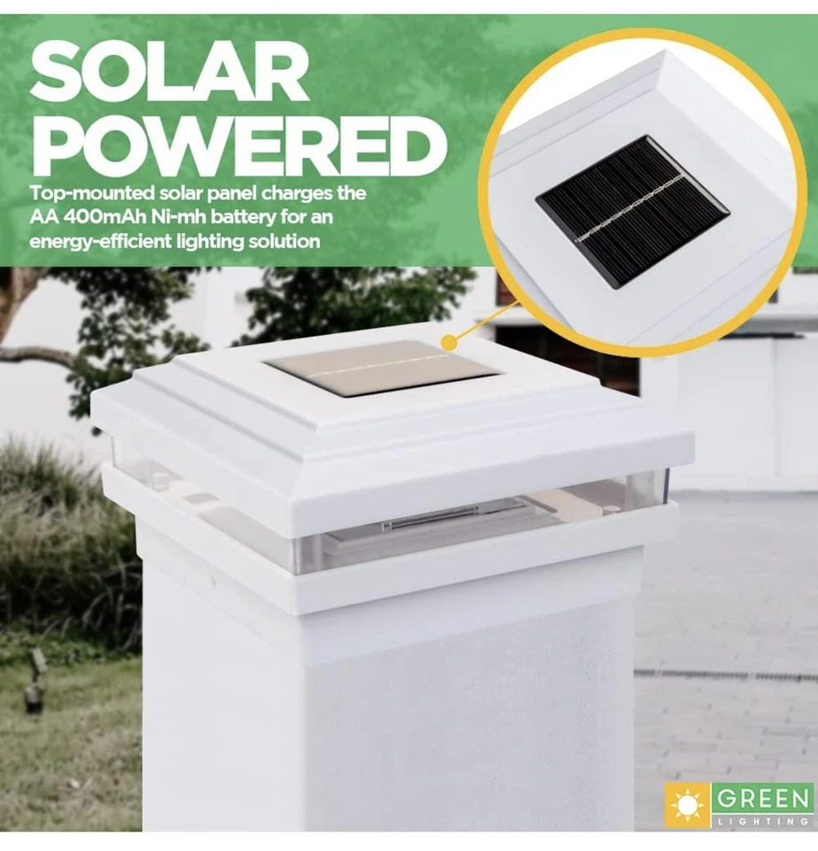 Luz solar LED para postes de madera 4x4 5x5 6x6 con base Foto 4 de 4