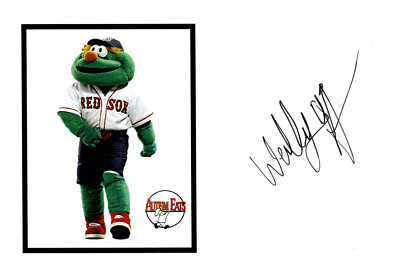 Signed Wally Green Monster Boston Red Sox Mascot MLB Auto