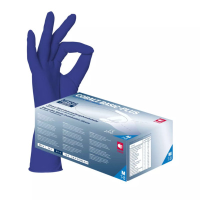 200 Stück Basic Plus Cobalt Nitril Einweg/Einmal-Handschuhe Blau in XS,S,M,L,XL