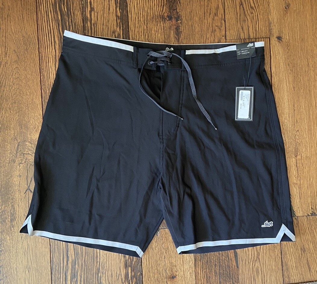 Lost Hydra Board Swim Shorts Men’s Size 36 Black NWT