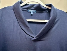 Very Rare Peter Millar Crown Crafted Navy Merino Wool Shawl Collar Sweater XXL