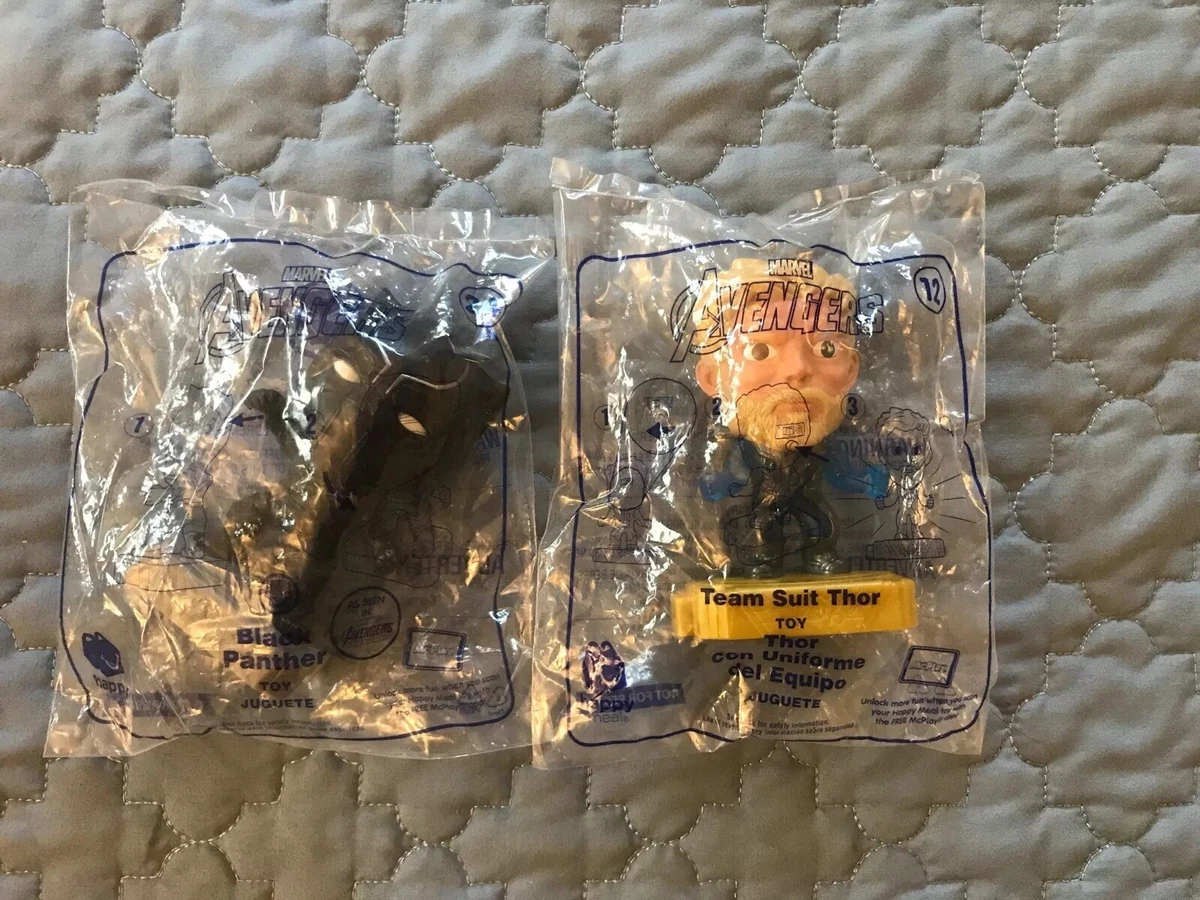McDonalds Avengers Infinity War Happy Meal Toys Team Suit Thor Black Panther