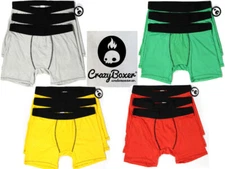 CRAZY BOXER Boxer Brief Underwear- L (36-38) -NEW- 3 Pack LOTS - solid color set