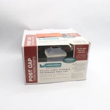 Veranda  Solar Powered Pyramid Fence Post Cap White Vinyl 5" x 5" 144427