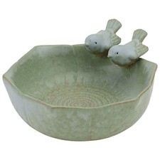 Ceramic Bird Feeder, Bird Bath Bowl, Bird Food Holder for Garden Outside