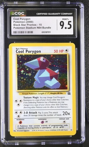 CGC 9.5 MINT+ Cool Porygon 15 Black Star Promo 2000 Pokemon Stadium N64 WOTC