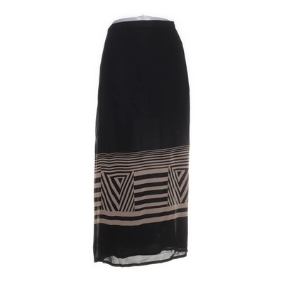 Almia, Maxirock, Größe: 44, Schwarz/Beige, Chevron, Satin, Damen #RGh