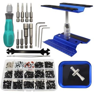 RC Car Repair Work Stand Tool Set 360 Degree Rotation and 523 PCS RC...