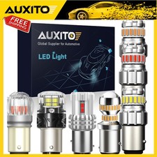 2X BAY15D 1157 RED WHITE LED BRAKE STOP TAIL LIGHT BULB GLOBE BRIGHT ERROR FREE