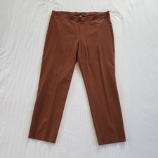 Eileen Fisher Women's Size Medium Brown Slim Ankle Pants Washable Stretch Crepe