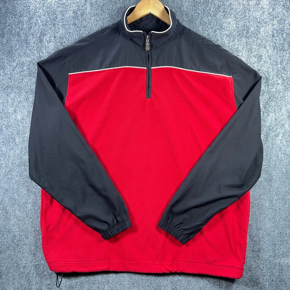 Pullover vintage Callaway Golf cuarto cremallera para hombre XL negro rojo años 90 Y2K #AB810 Foto 2 de 4