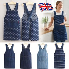 Adult Jour Aprons Lightweight Cotton Apron with Front Pocket Cross Back Apron UK