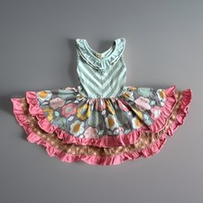 Matilda Jane Decadente Cakewalk Dress Girls Size 2 Striped Floral