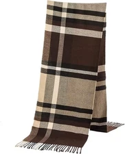 Men's Plaid Scarf Soft Cashmere Feel Winter Scarf Warm Fashion Gift